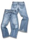 Vintage Diesel Y2K Low Waist Flared Damenjeans (M) – Vorder- und Rückansicht