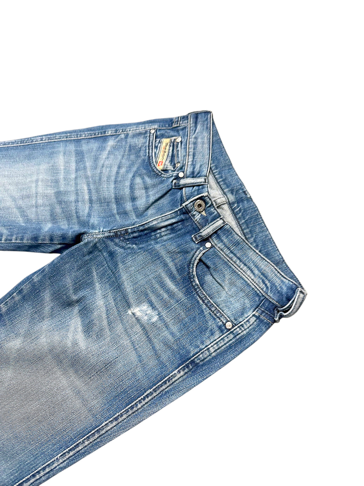 Vintage Diesel Y2K Low Waist Flared Damenjeans (M) – Detailaufnahme 1