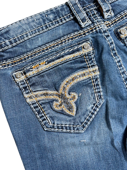 Vintage Rock Revival Y2K Low Waist Bootcut Damenjeans (M)