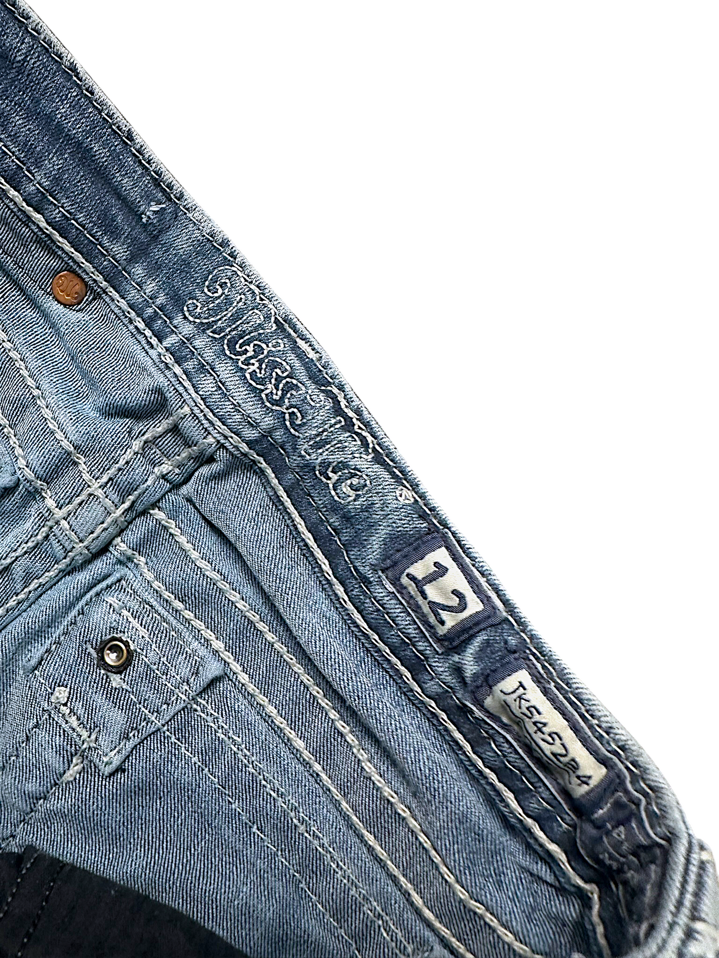 Vintage Miss Me Y2K Low Waist Bootcut Damenjeans (XS)