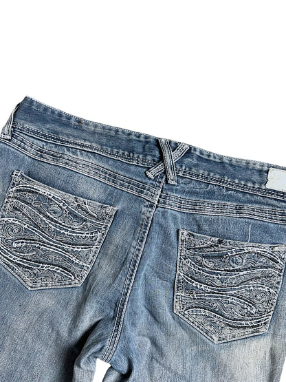 Vintage Amethyst Y2K Low Waist Bootcut / Flared Damenjeans (M)