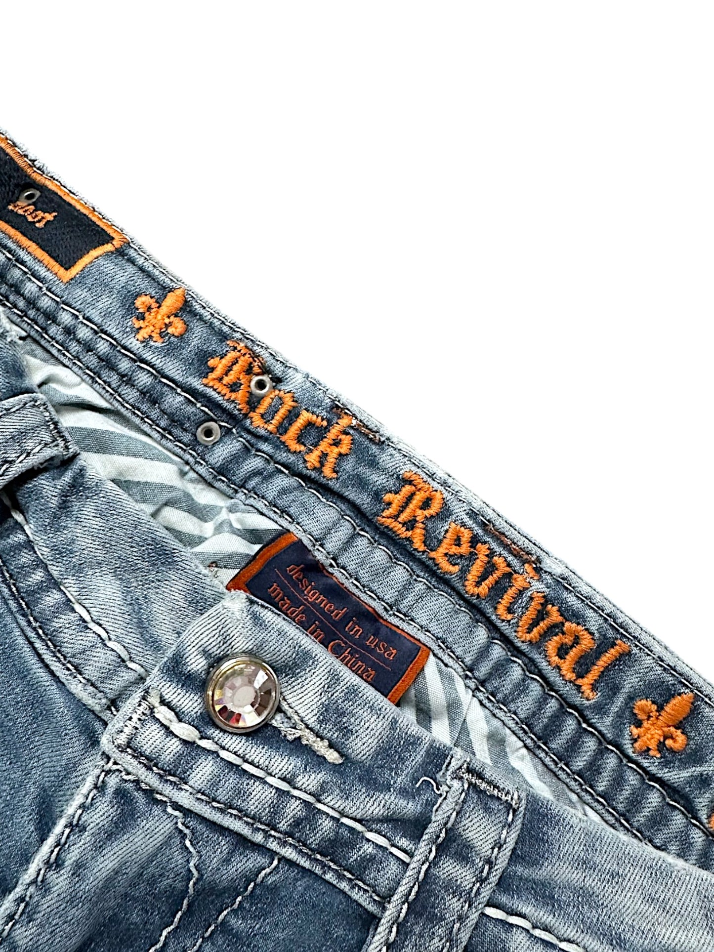 Vintage Rock Revival Y2K Low Waist Bootcut / Flared Damenjeans (S)