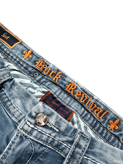 Vintage Rock Revival Y2K Low Waist Bootcut / Flared Damenjeans (S)