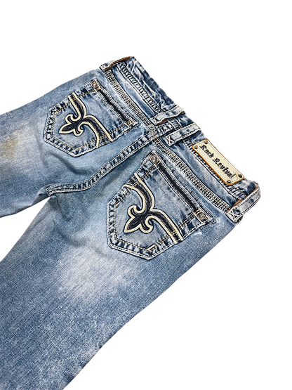 Vintage Rock Revival Y2K Bootcut Damenjeans (M)