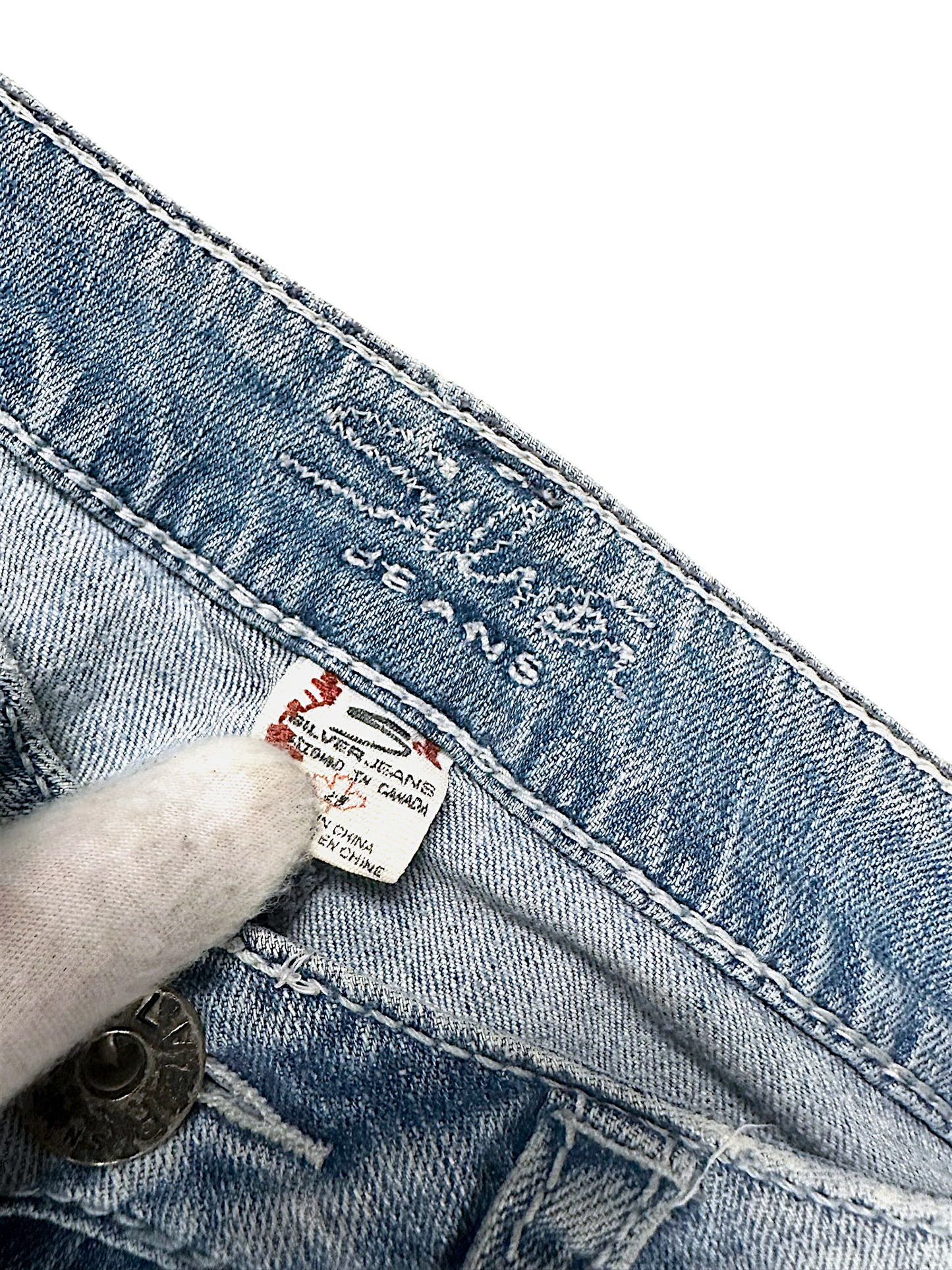 Vintage Silver Y2K Low Waist Bootcut Damenjeans (M)