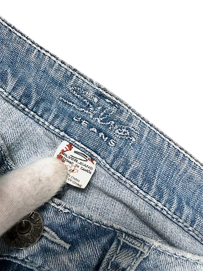 Vintage Silver Y2K Low Waist Bootcut Damenjeans (M)
