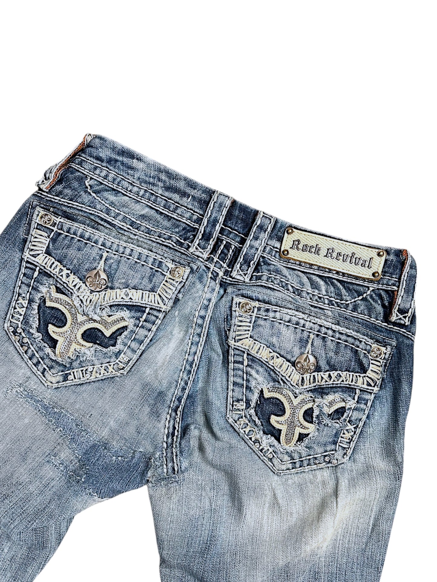 Vintage Rock Revival y2k low waist Bootcut Damenjeans (S)