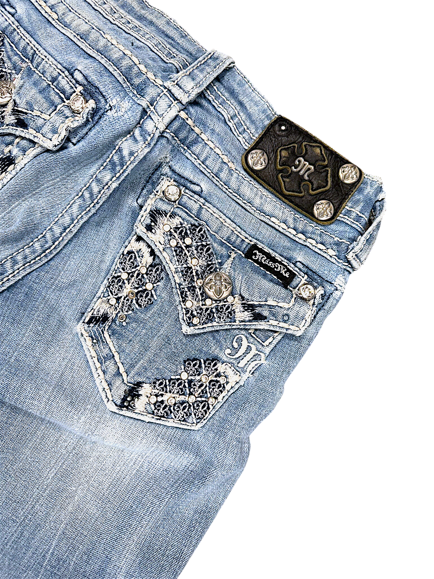 Vintage Miss Me Y2K Low Waist Bootcut Damenjeans (XS)