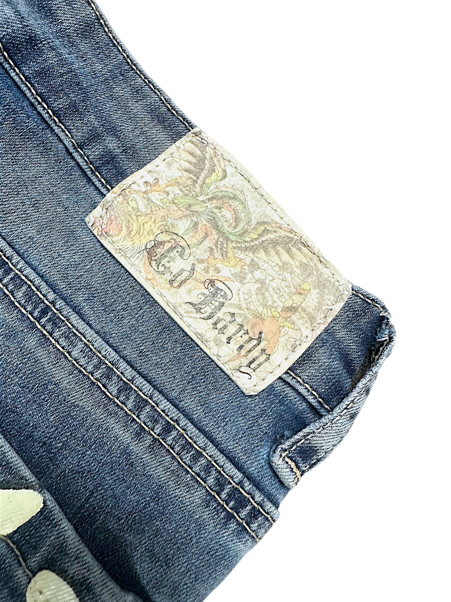 Vintage Ed Hardy Y2K Low Waist Flared Damenjeans (M)