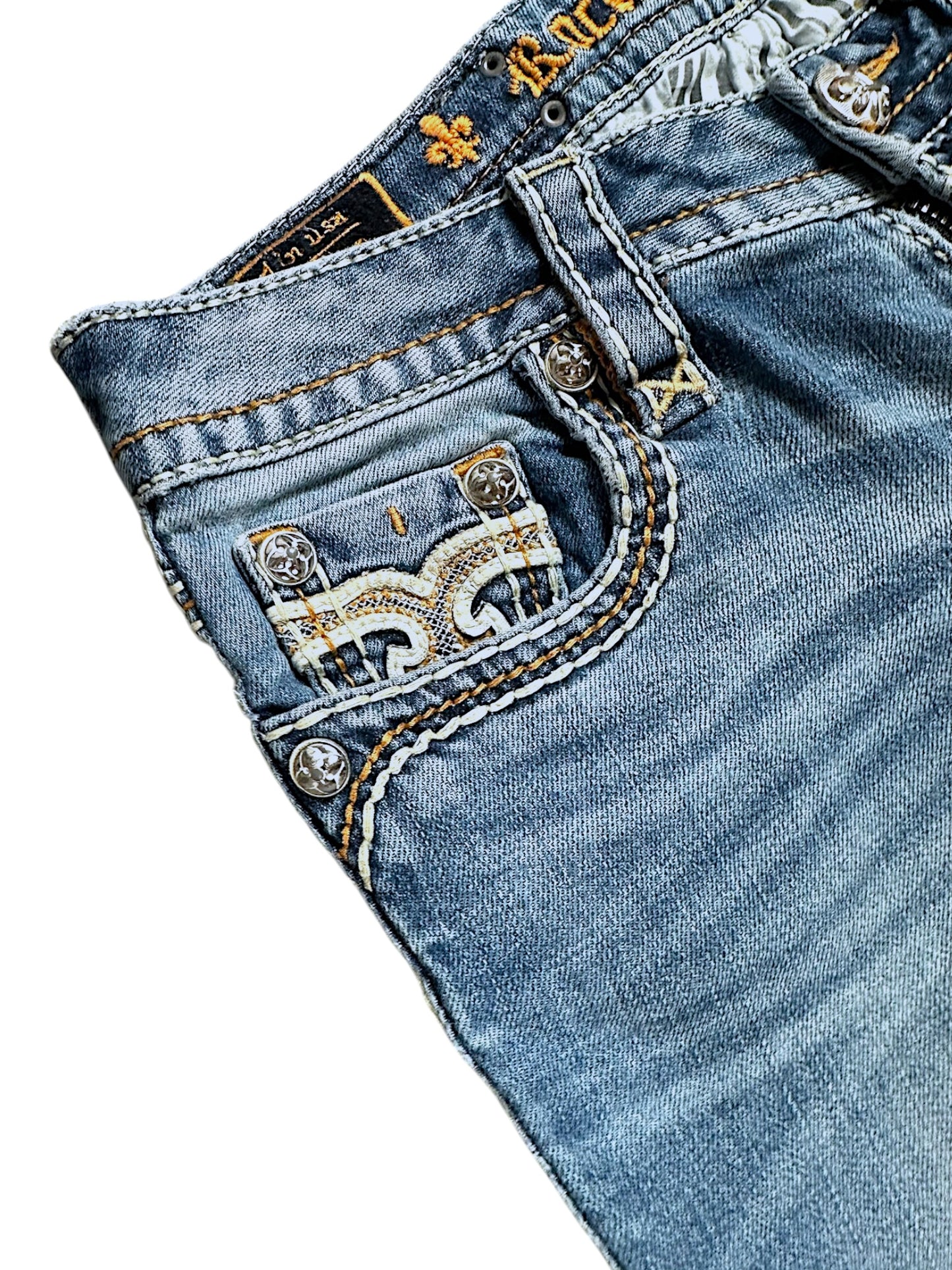 Vintage Rock Revival Low Waist Bootcut Damenjeans (M)