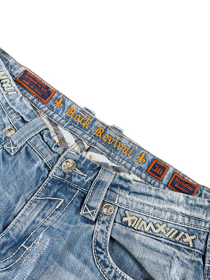 Vintage Rock Revival Y2K Baggy Jeans (L)