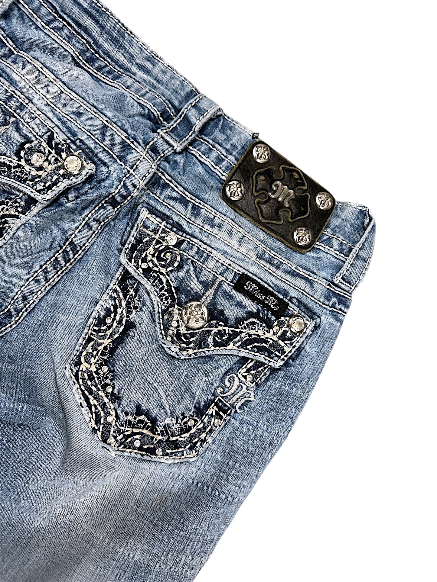Vintage Miss Me Y2K Low Waist Bootcut Damenjeans (XS)