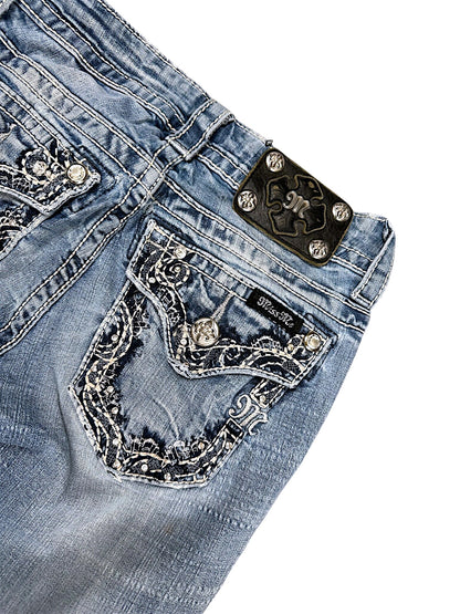 Vintage Miss Me Y2K Low Waist Bootcut Damenjeans (XS)