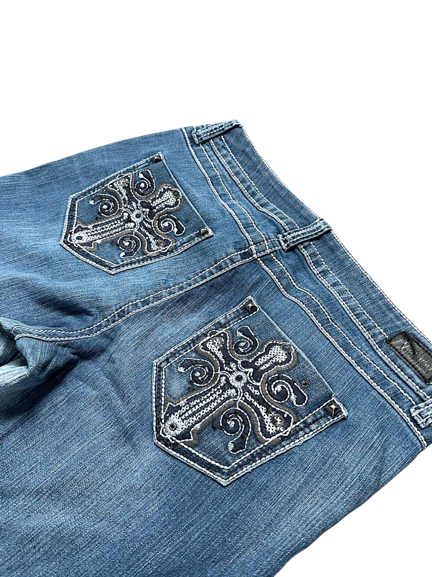 Vintage Embroidery Y2K Bootcut / Flared Damenjeans (M)