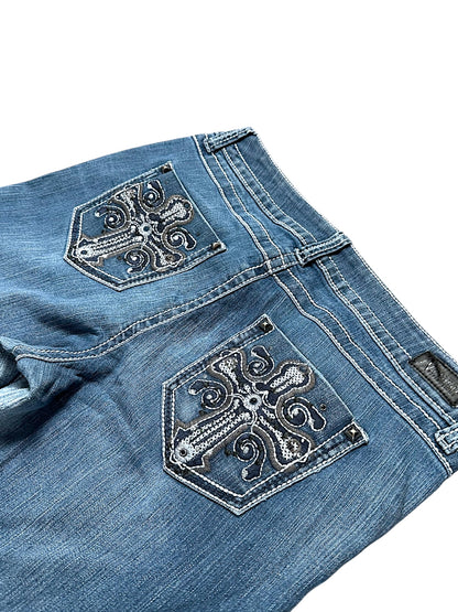 Vintage Embroidery Y2K Bootcut / Flared Damenjeans (M)