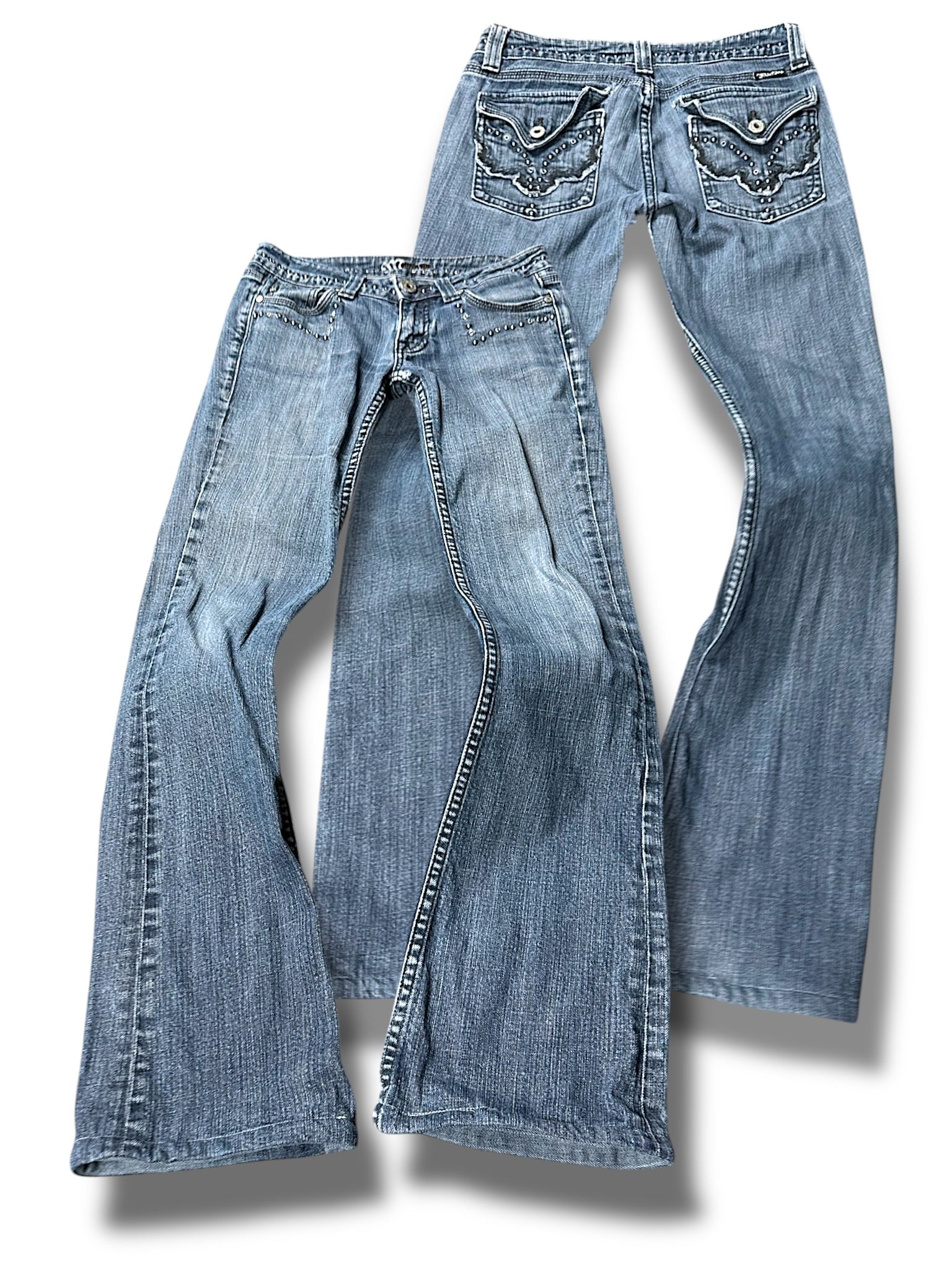 Vintage Miss Me Y2K Low Waist Bootcut / Flared Damenjeans (S)