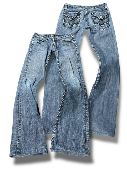 Vintage Miss Me Y2K Low Waist Bootcut / Flared Damenjeans (S)