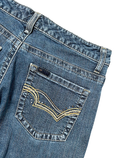 Vintage Embroidery Y2K Straight Leg Damenjeans (S)