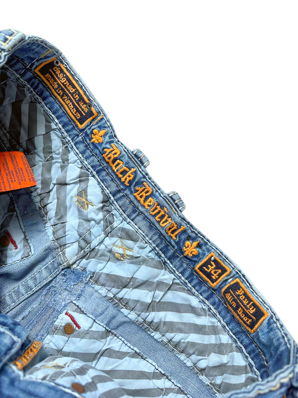 Vintage Rock Revival Y2K Flared Jeans (M) – Detailaufnahme 3