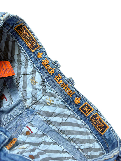 Vintage Rock Revival Y2K Flared Jeans (M) – Detailaufnahme 3