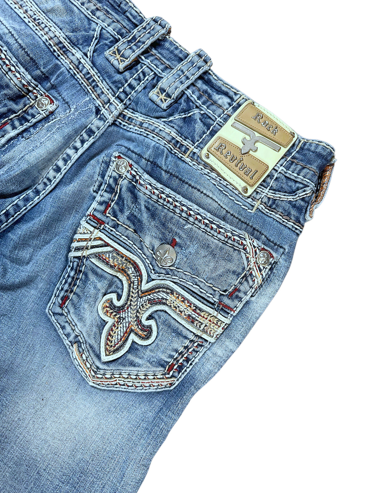 Vintage Rock Revival Y2K Flared Jeans (M) – Detailaufnahme 5