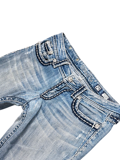 Vintage Miss Me Y2K Low Waist Bootcut Damenjeans (S)