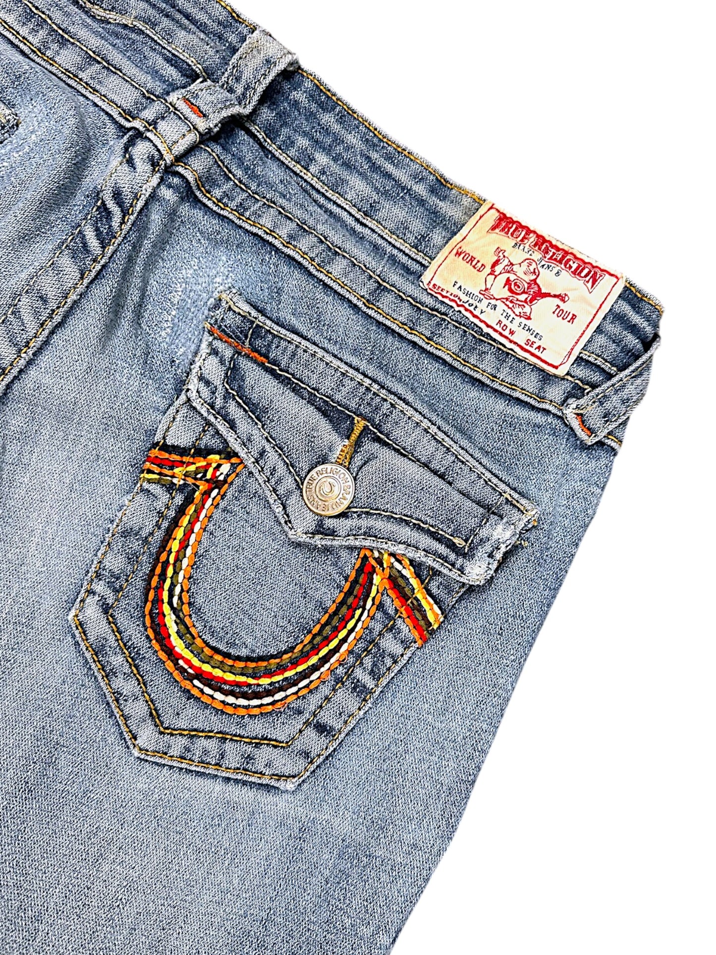 Vintage True Religion Y2K Low Waist Bootcut Damenjeans (S)