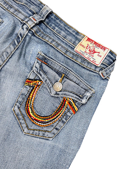 Vintage True Religion Y2K Low Waist Bootcut Damenjeans (S)
