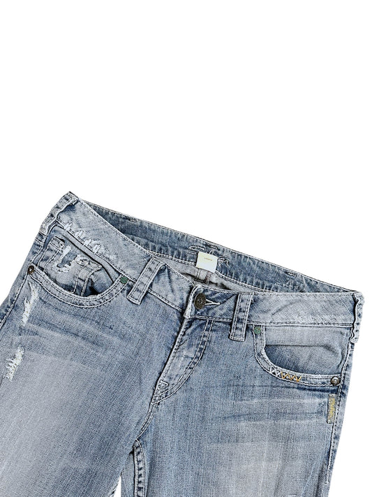 Vintage Silver Y2K Low Waist Bootcut / Flared Damenjeans (XL)