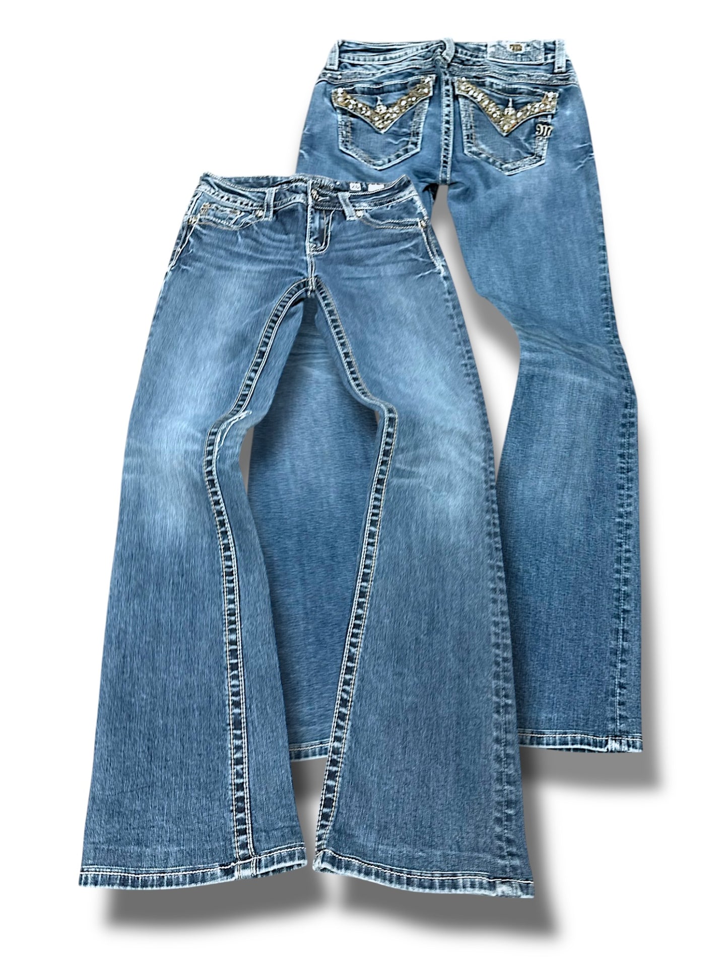 Vintage Miss Me Y2K Low Waist Bootcut / Flared Damenjeans (S)