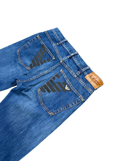 Vintage Armani Jeans Y2K Straight Leg Jeans (M) – Detailaufnahme 4