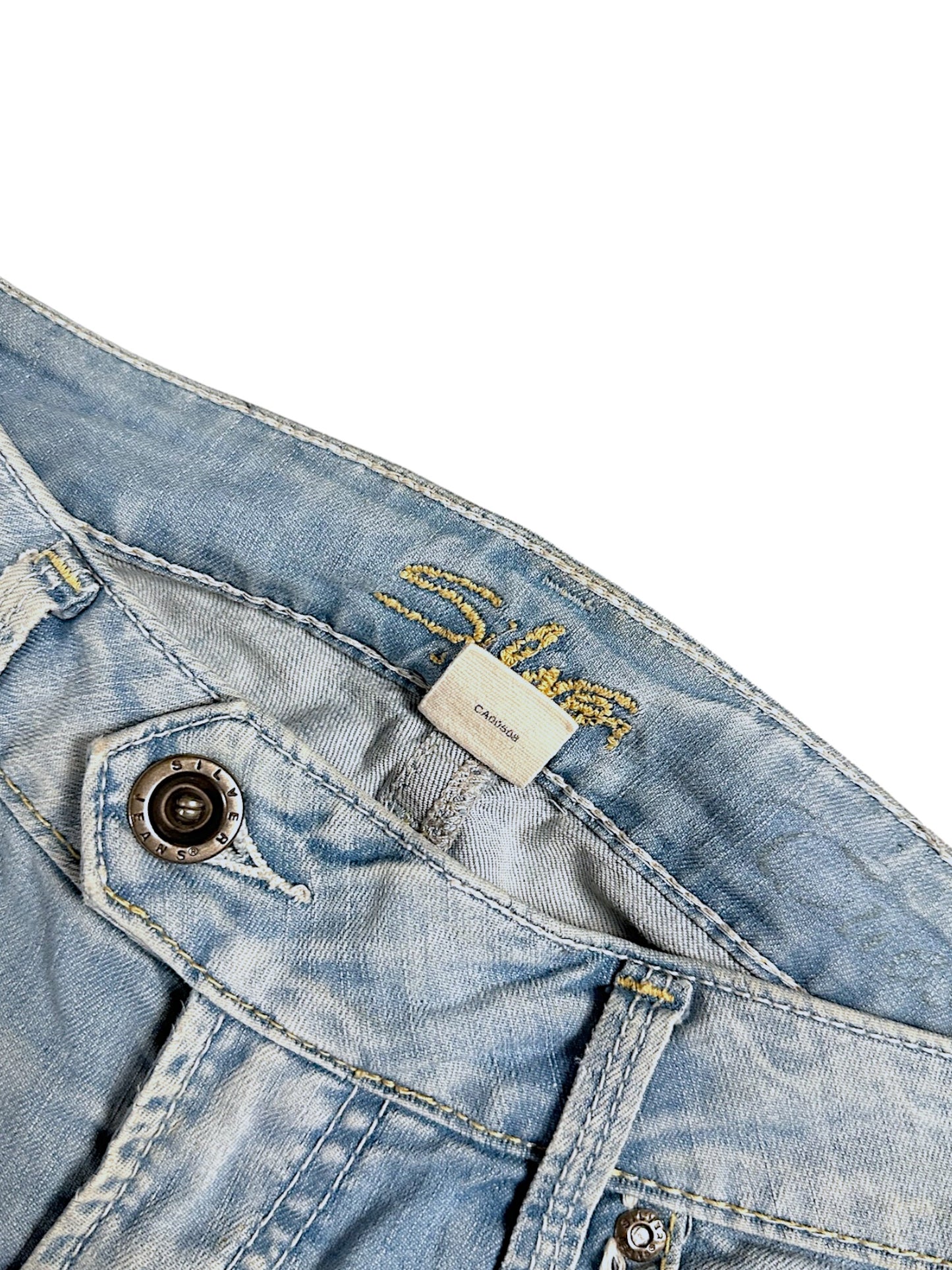 Vintage Silver Y2K Low Waist Bootcut / Flared Damenjeans (M)