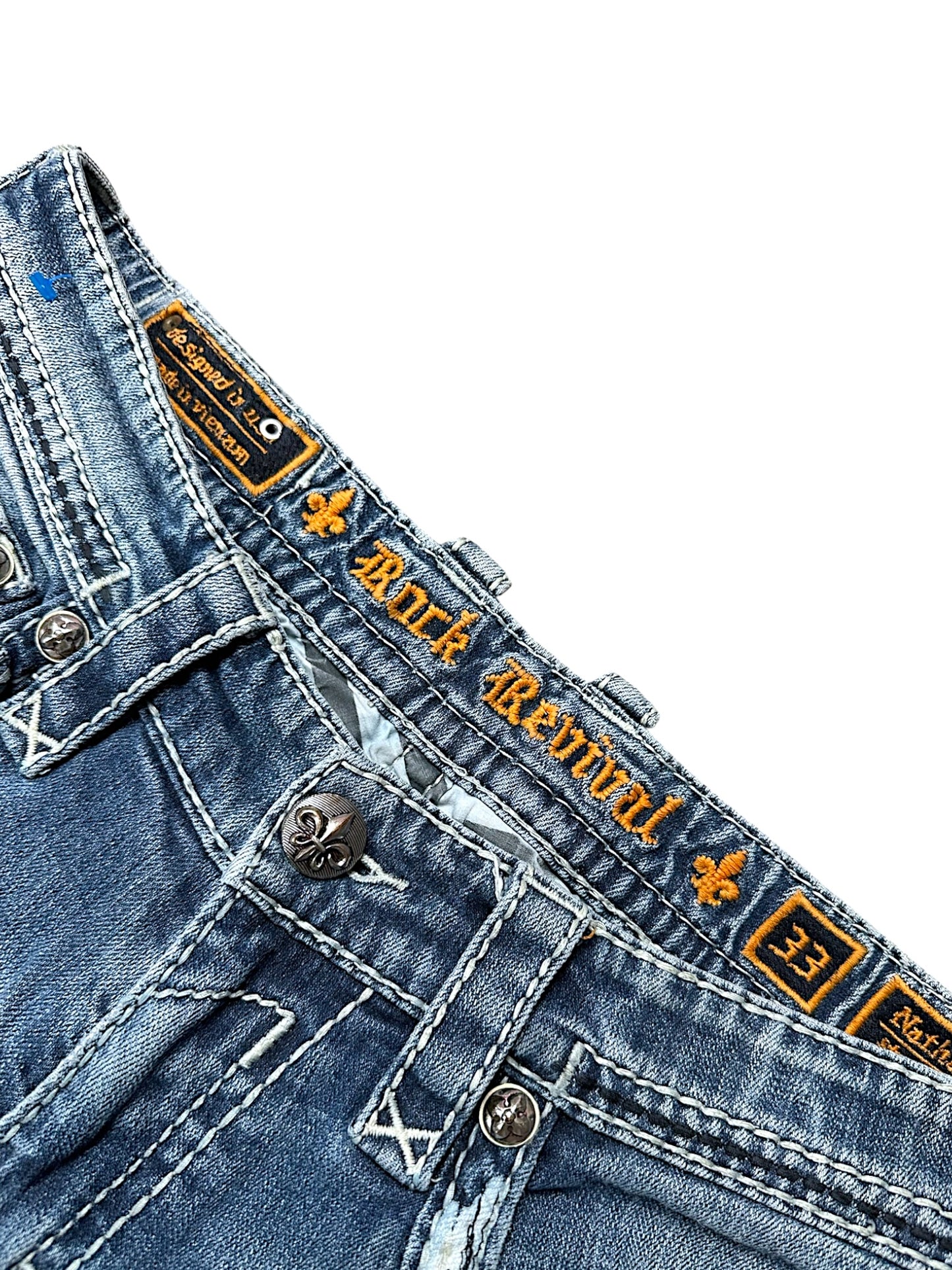 Vintage Rock Revival Straight Leg Jeans (M)