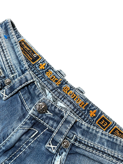 Vintage Rock Revival Straight Leg Jeans (M)