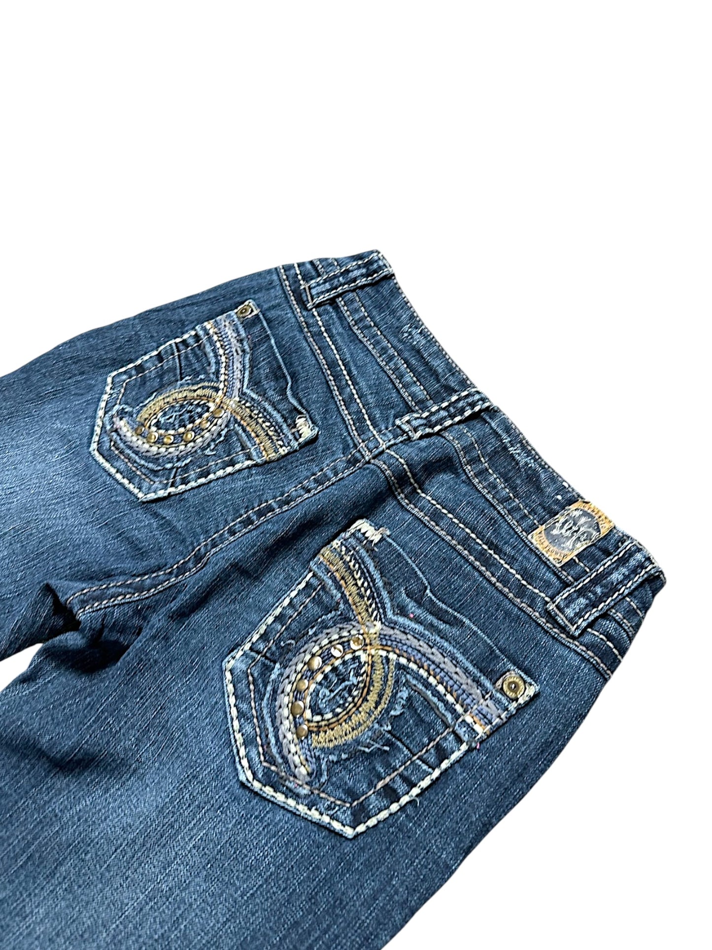 Vintage Embroidery Y2K Low Waist Bootcut / Flared Damenjeans (S)