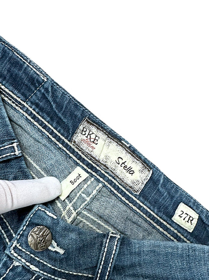 Vintage Embroidery Y2K Low Waist Bootcut / Flared Damenjeans (M)