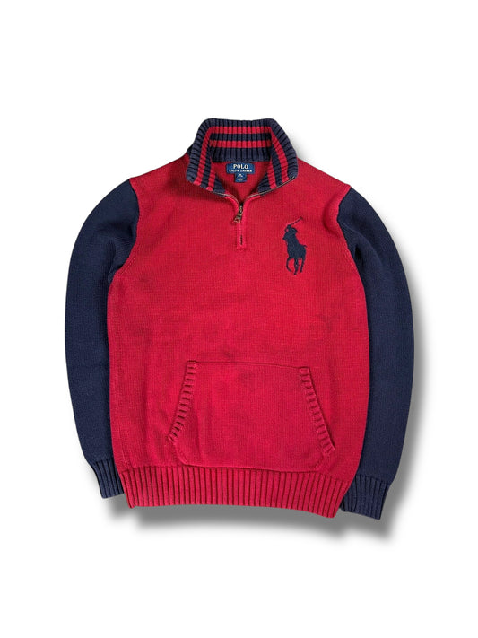 Vintage Ralph Lauren „Big Pony“ Pullover mit Kragen (S)