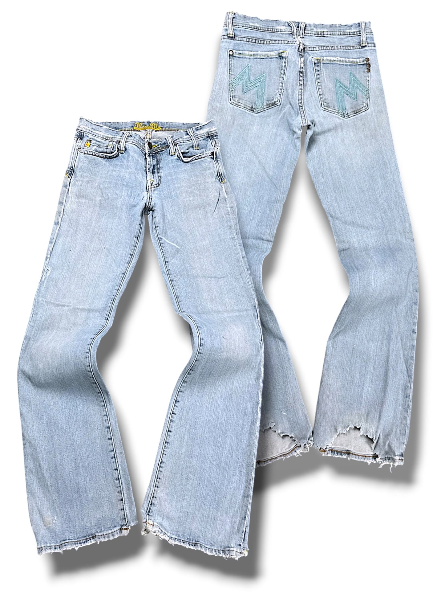 Vintage Miss Me Y2K Low Waist Bootcut Damenjeans (L)