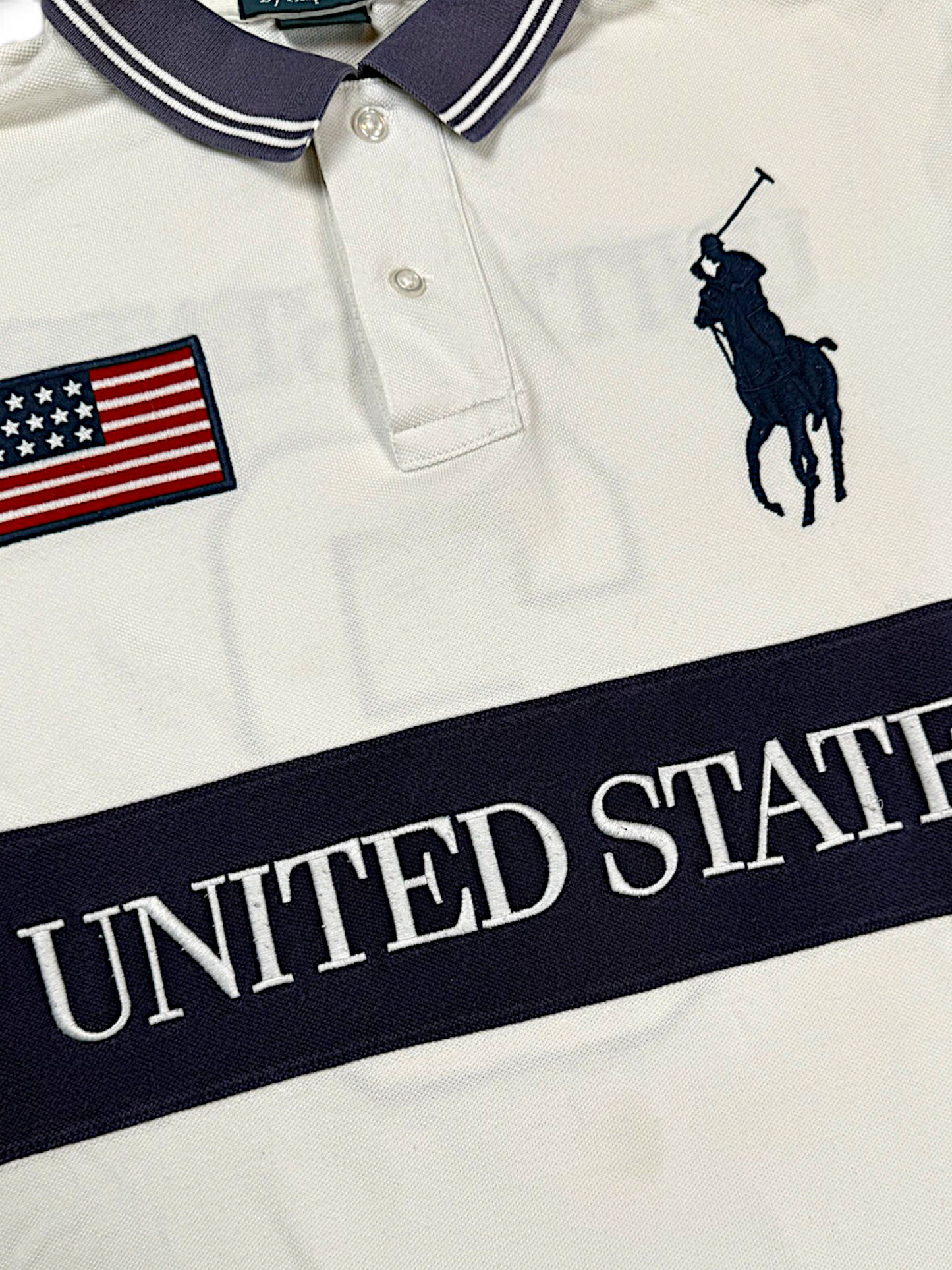 Vintage Ralph Lauren Y2K „USA“ Flag Polo (L)