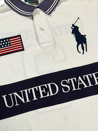 Vintage Ralph Lauren Y2K „USA“ Flag Polo (L)