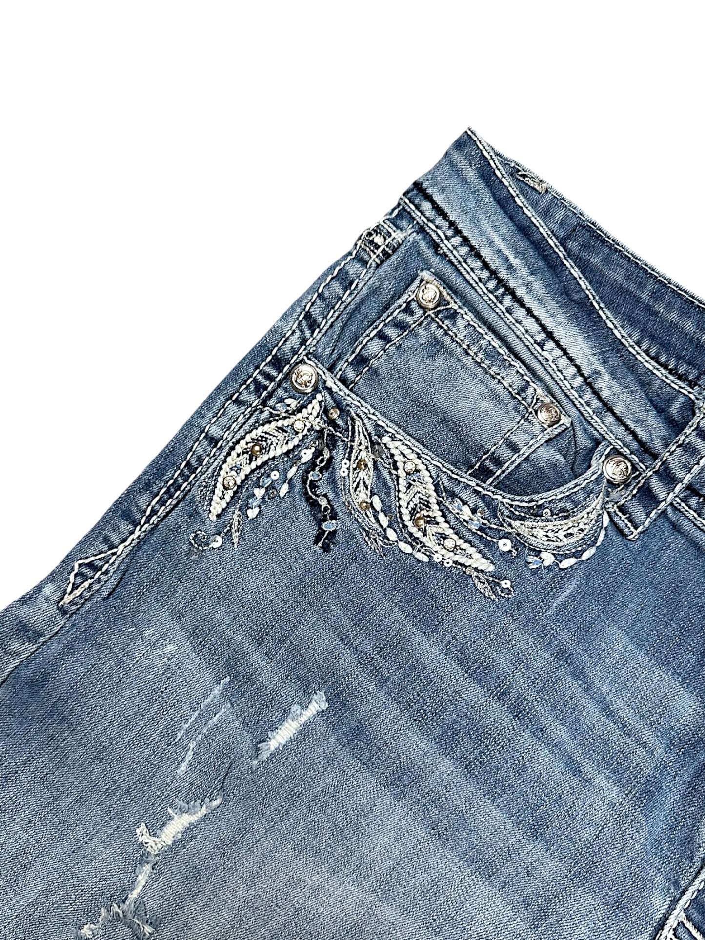 Vintage Embroidery Y2K Bootcut / Flared Damenjeans (L)
