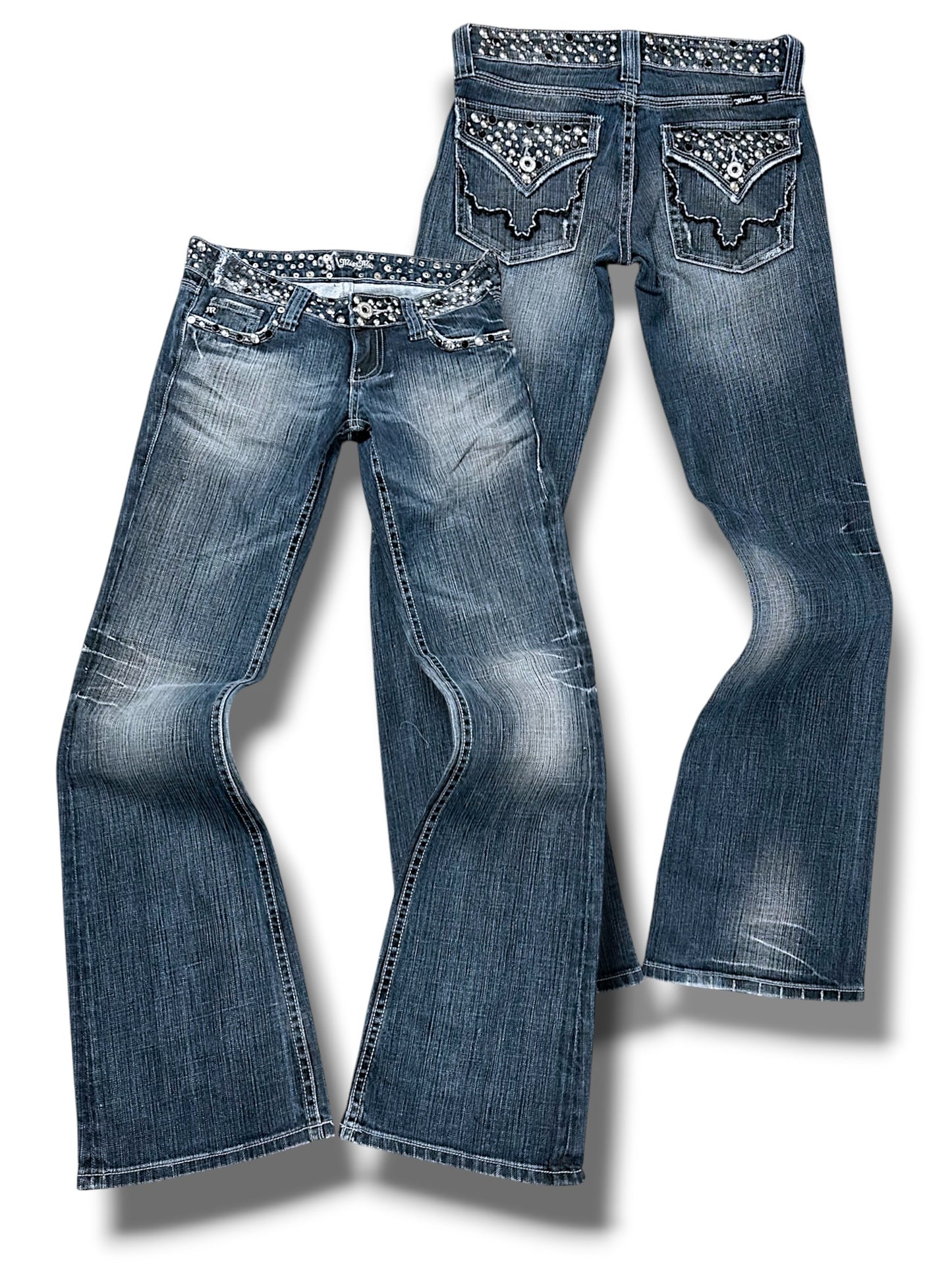 Vintage Miss Me Y2K Low Waist Bootcut / Flared Damenjeans (M)