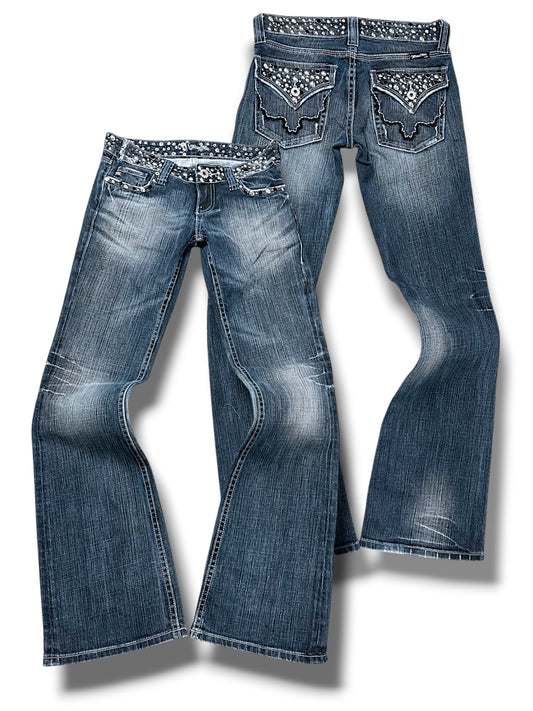 Vintage Miss Me Y2K Low Waist Bootcut / Flared Damenjeans (M)