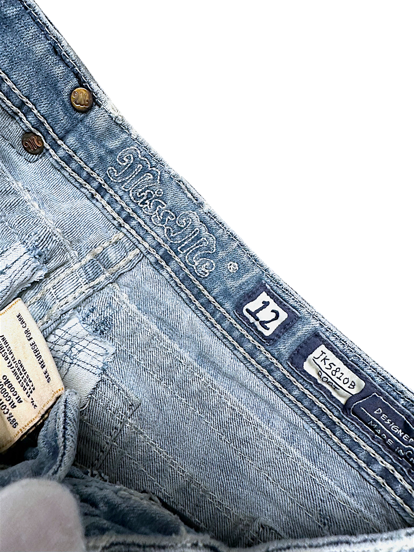 Vintage Miss Me Y2K Low Waist Bootcut Damenjeans (XS)