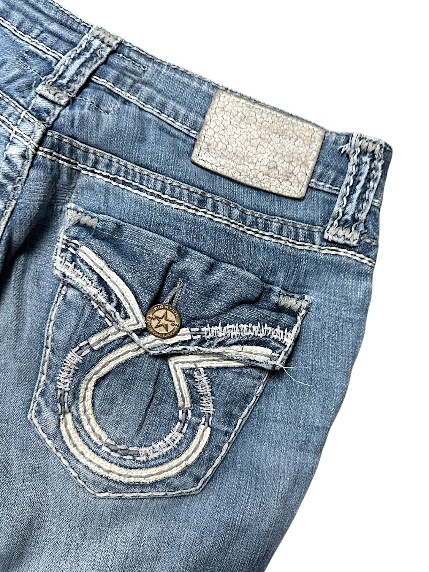 Vintage Embroidery Y2K Bootcut Flared Jeans (S)