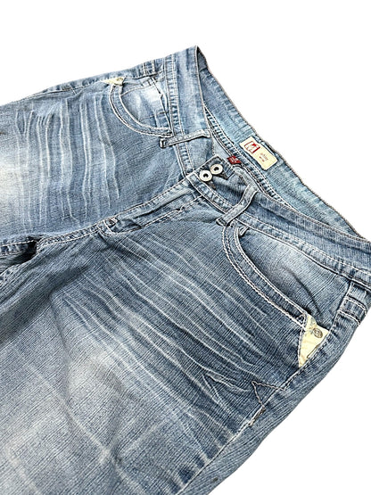 Vintage Embroidery Y2K Flared Jeans (S)