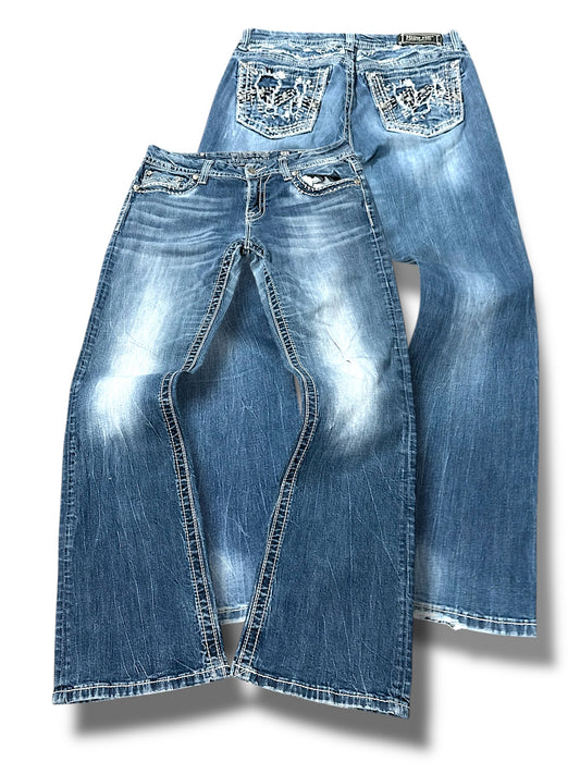 Vintage Miss Me Y2K Low Waist Bootcut / Flared Damenjeans (M)