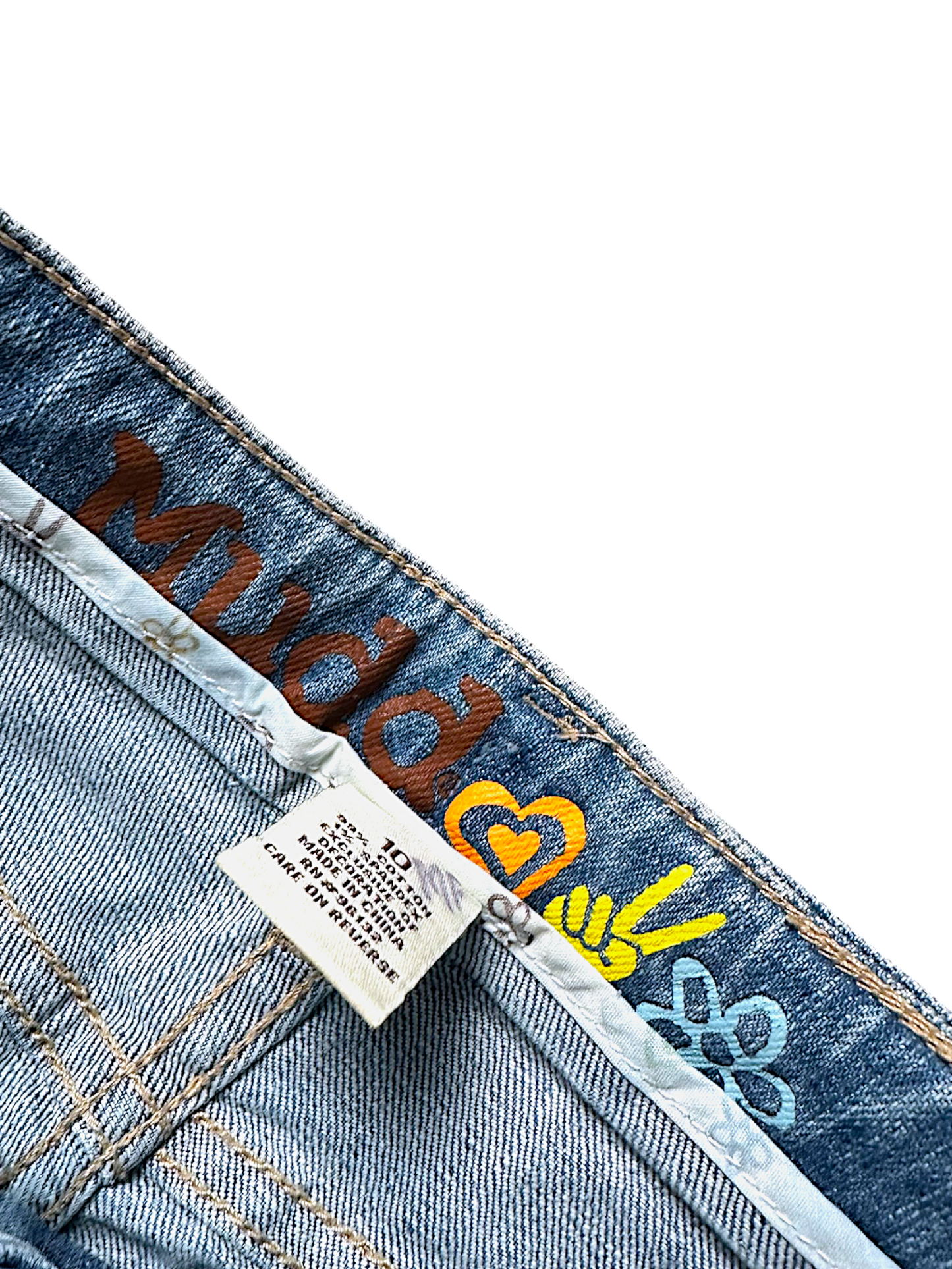 Vintage Embroidery Y2K Low Waist Bootcut / Flared Damenjeans (XS)
