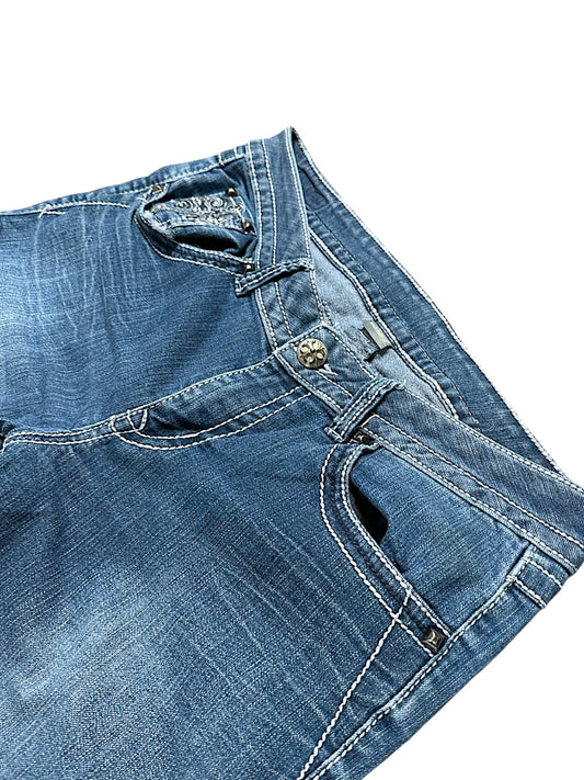 Vintage Embroidery Y2K Bootcut / Flared Damenjeans (M)