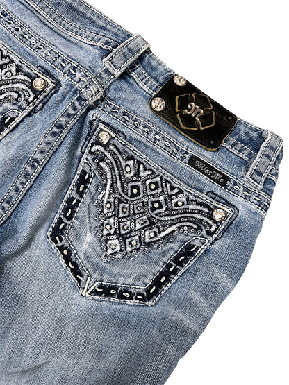 Vintage Miss Me Y2K Low Waist Bootcut Damenjeans (S)